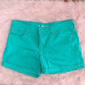 Colored denim shorts